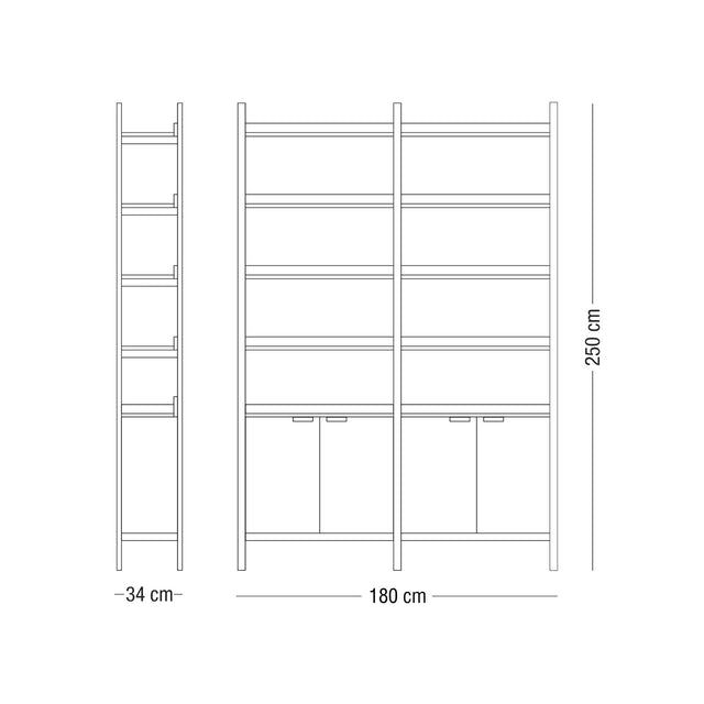 Biblioteca Escalera con Bajo Puertas - Talleres Sustentables